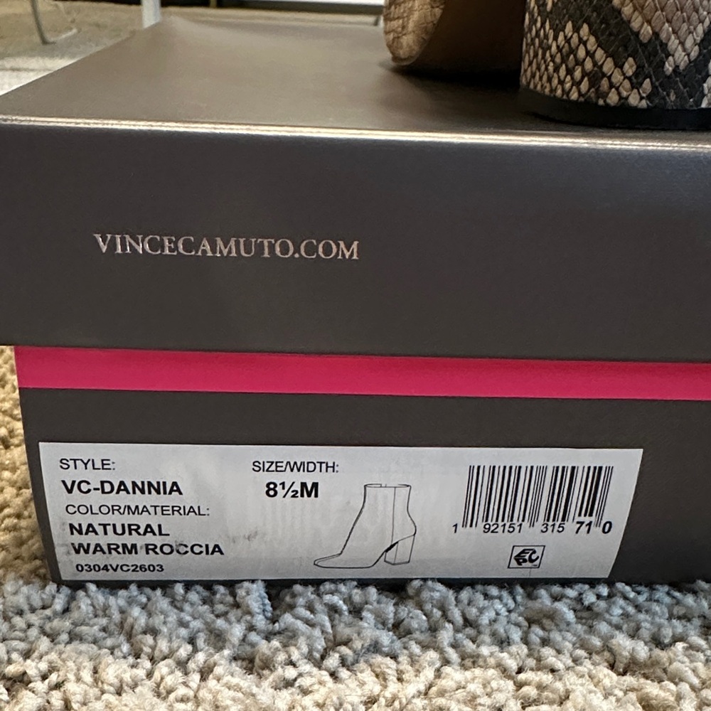 Vince Camuto Diannia Snake Print Ankle Boots - Picture 4 of 6